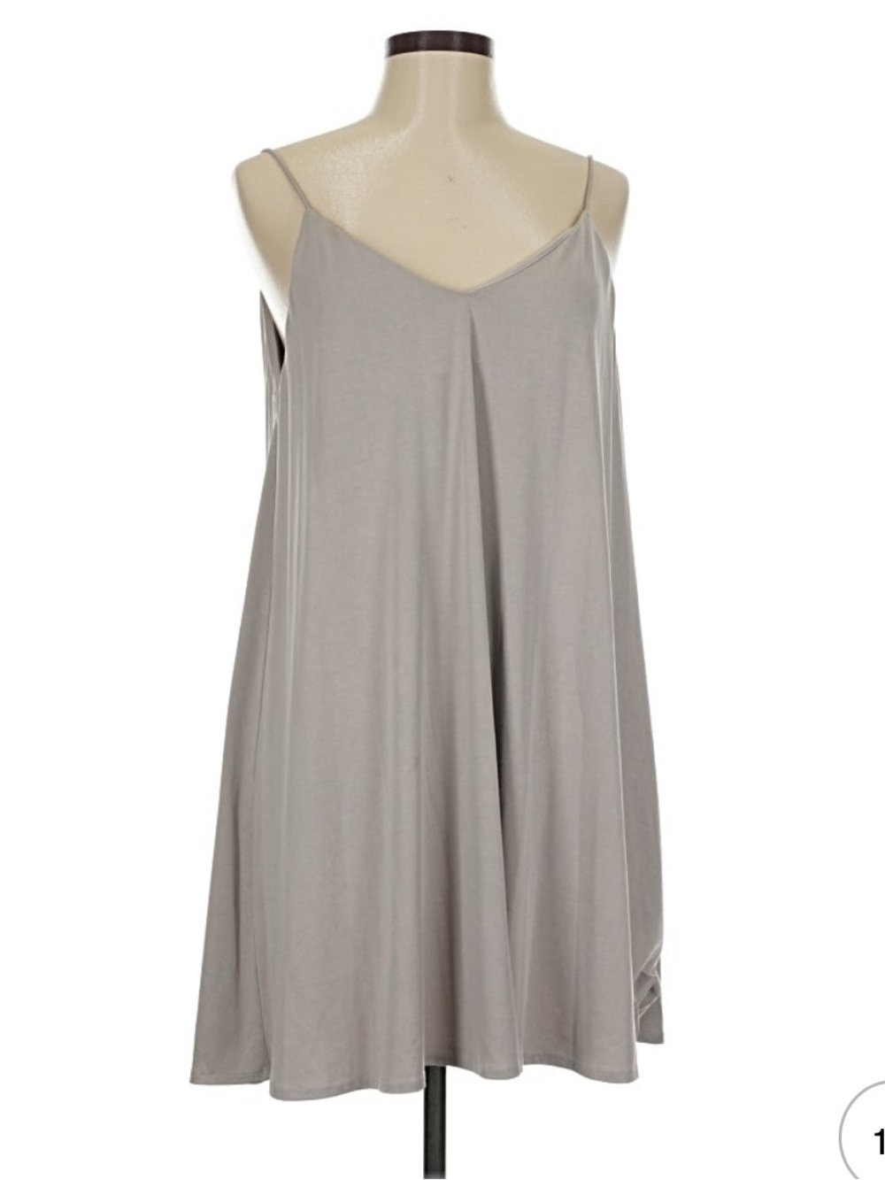 Monk & Lou | Light Gray Taupe Chiffon Shift Dress Spaghetti Strap Size Medium